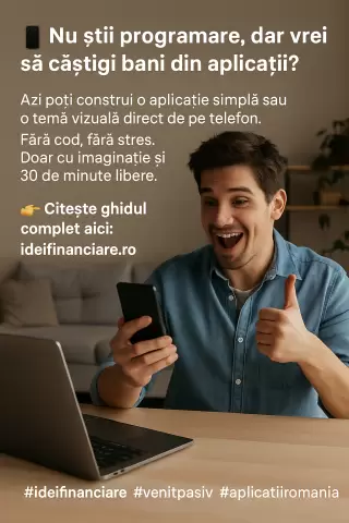 Creează aplicații sau teme mobile fără cod și câștigă bani pasiv